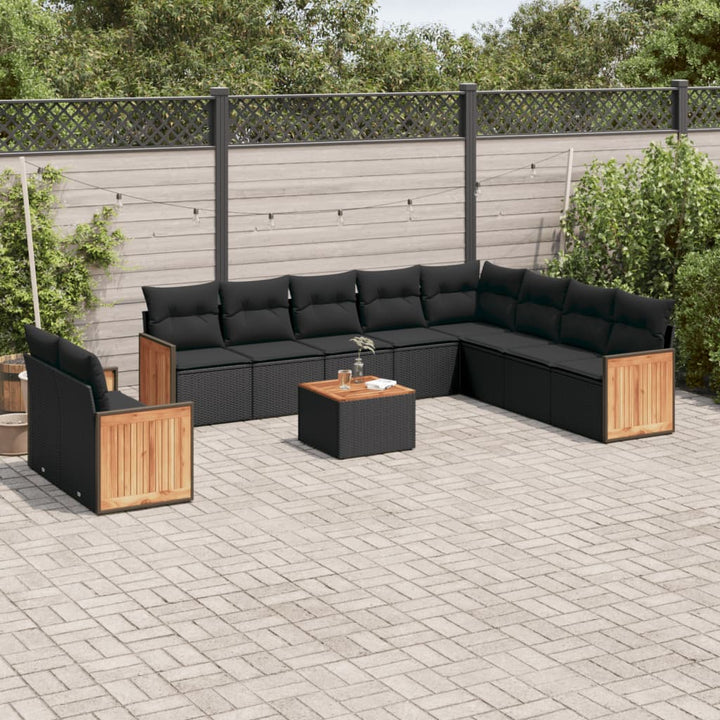 Set Canapele De Grădină Cu Perne, 10 Piese, , Poliratan