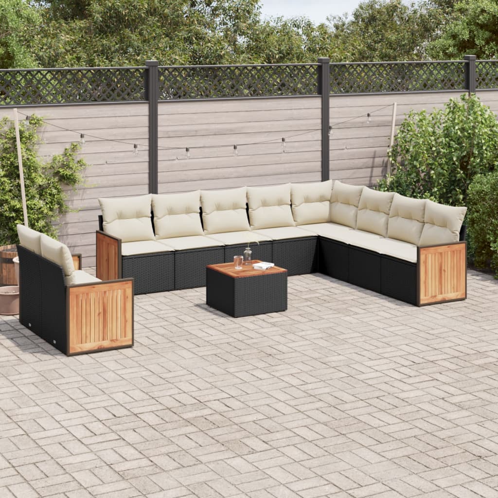 Set Canapele De Grădină Cu Perne, 10 Piese, , Poliratan