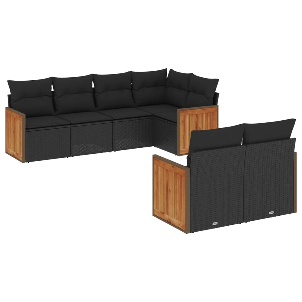 Set Canapele De Grădină Cu Perne, 7 Piese, , Poliratan
