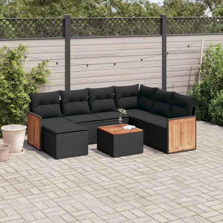 Set Canapele De Grădină, 7 Piese, Cu Perne, Bej, Poliratan