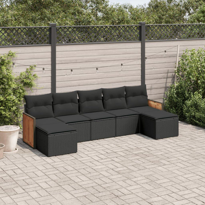 Set Canapele De Grădină, 7 Piese, Cu Perne, , Poliratan