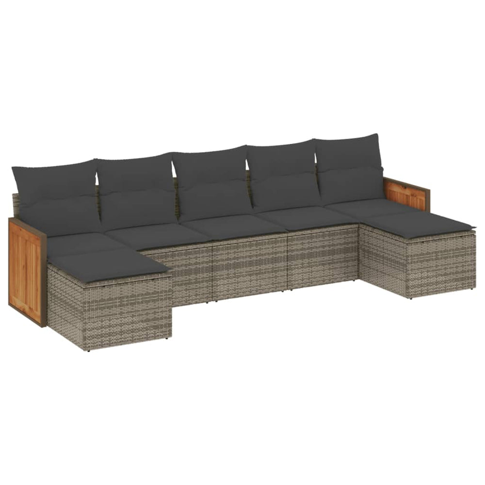 Set Canapele De Grădină, 7 Piese, Cu Perne, , Poliratan