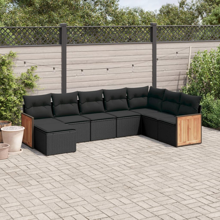 Set Canapele De Grădină Cu Perne, 8 Piese, , Poliratan