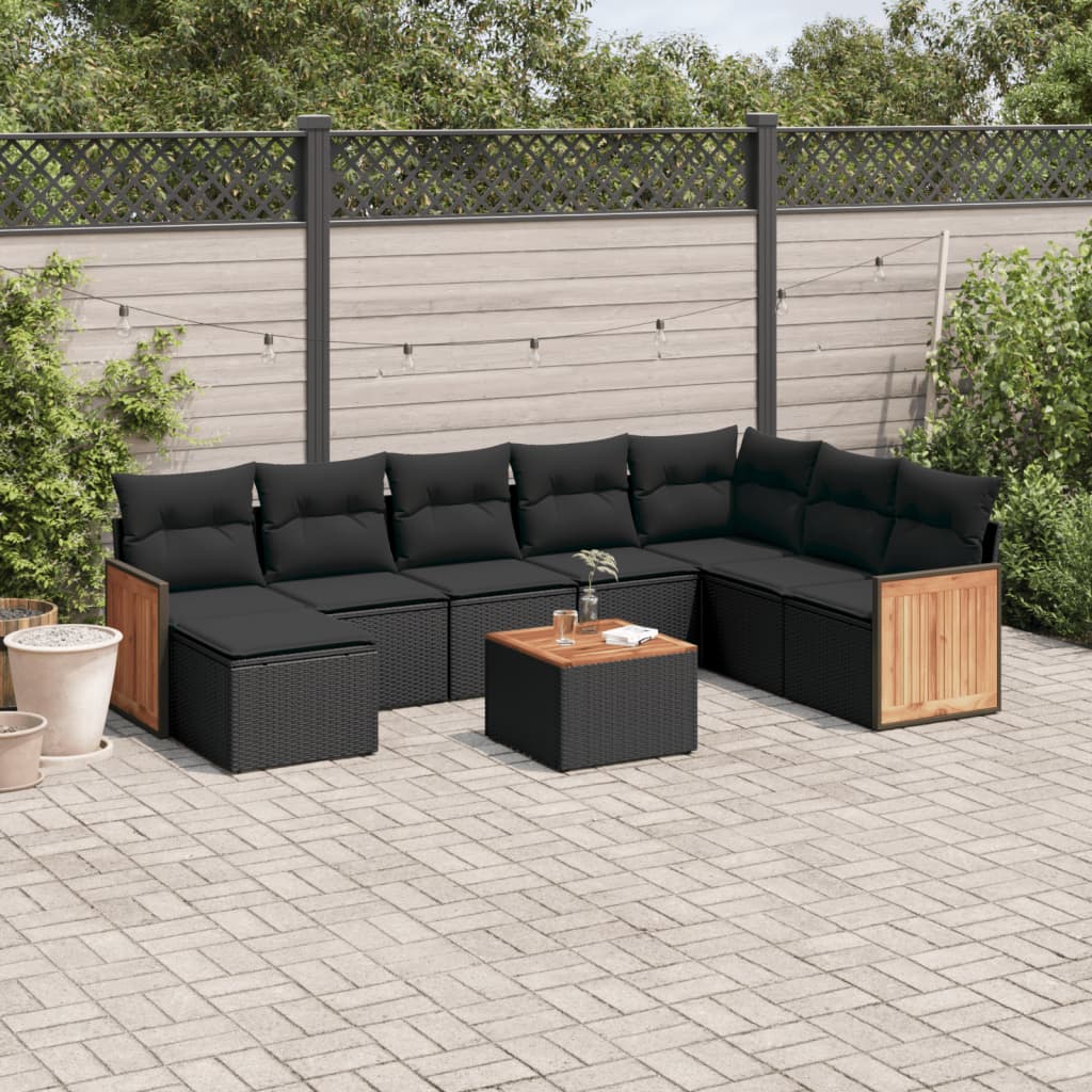 Set Canapele De Grădină Cu Perne, 8 Piese, , Poliratan