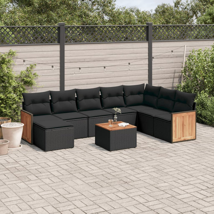Set Canapele De Grădină Cu Perne, 8 Piese, , Poliratan