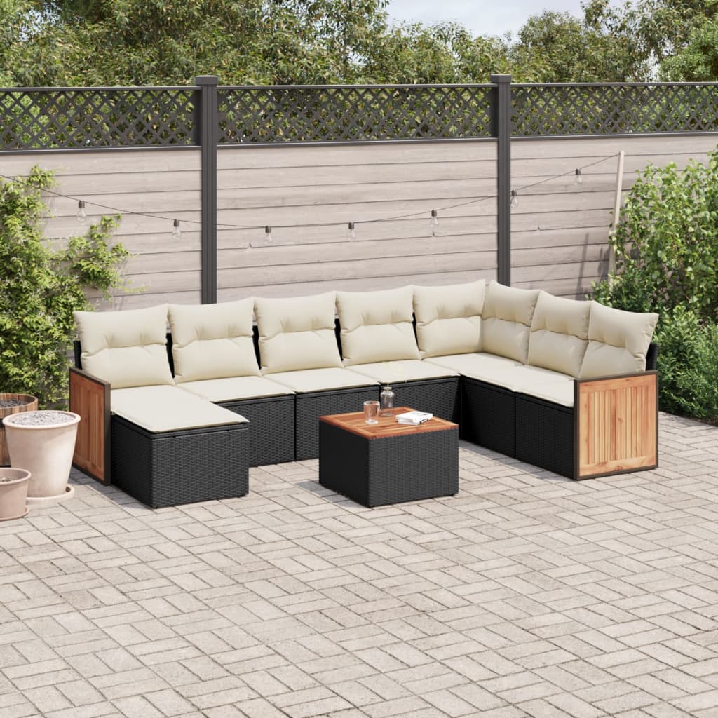 Set Canapele De Grădină Cu Perne, 8 Piese, , Poliratan