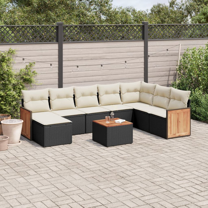 Set Canapele De Grădină Cu Perne, 8 Piese, , Poliratan