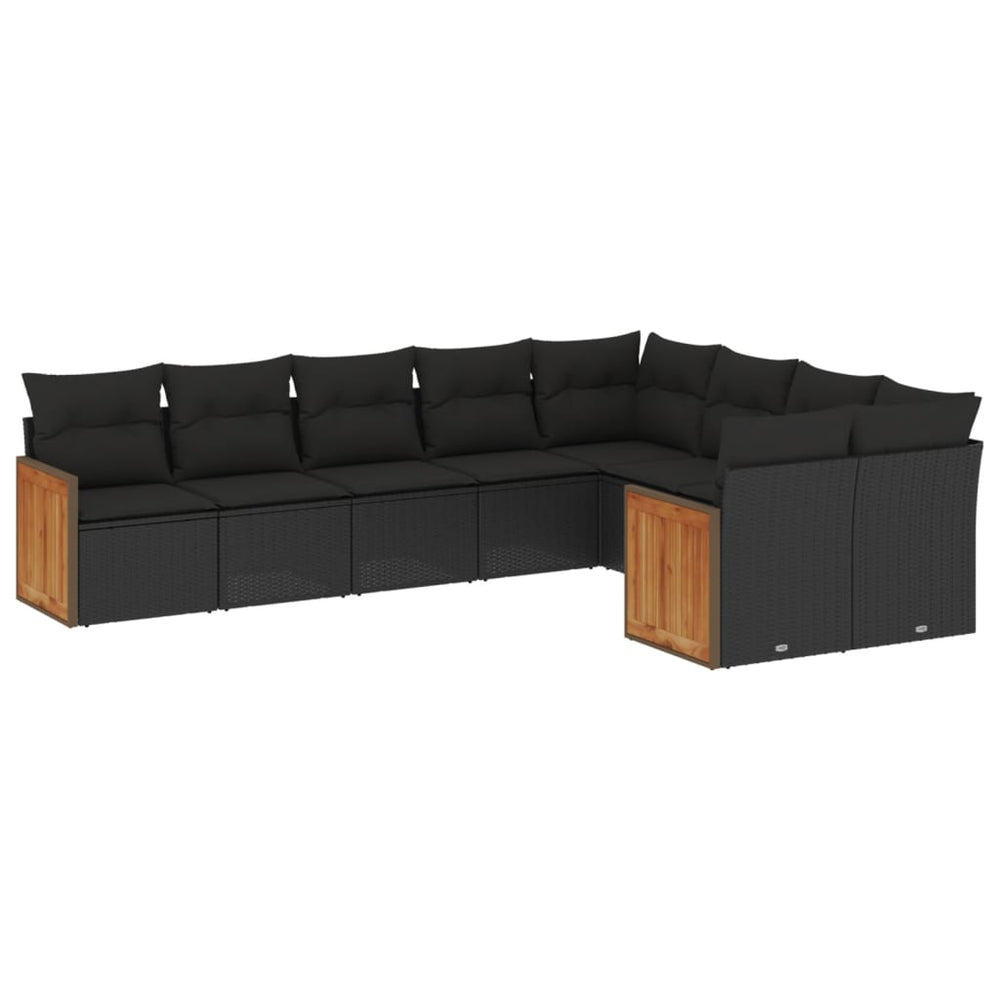 Set Mobilier De Grădină Cu Perne, 9 Piese, , Poliratan