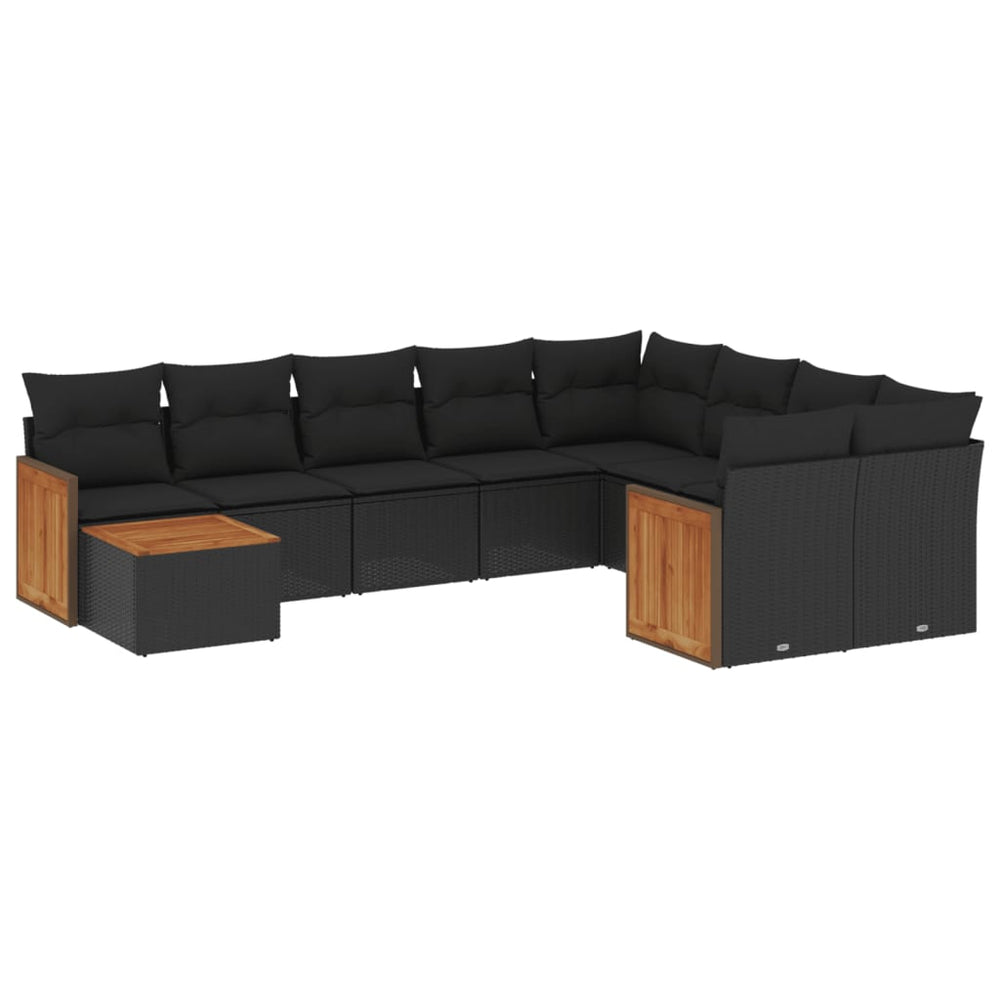 Set Canapele De Grădină Cu Perne, 10 Piese, , Poliratan