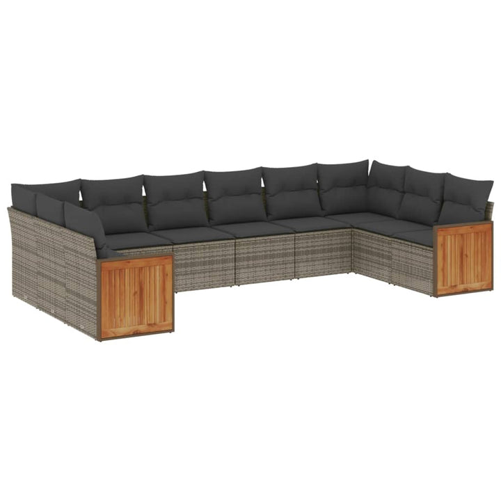 Set Mobilier De Grădină Cu Perne, 10 Piese, , Poliratan