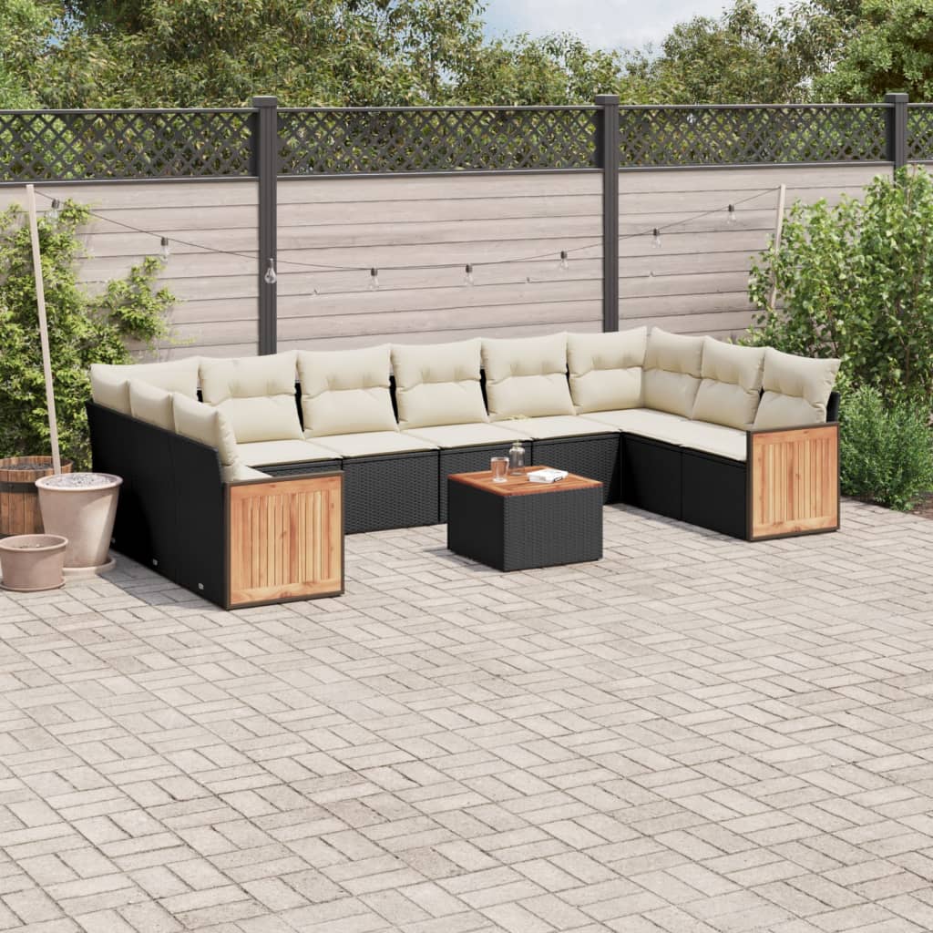 Set Mobilier De Grădină Cu Perne, 10 Piese, , Poliratan