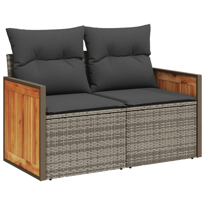 Set Canapele De Grădină Cu Perne, 11 Piese, , Poliratan