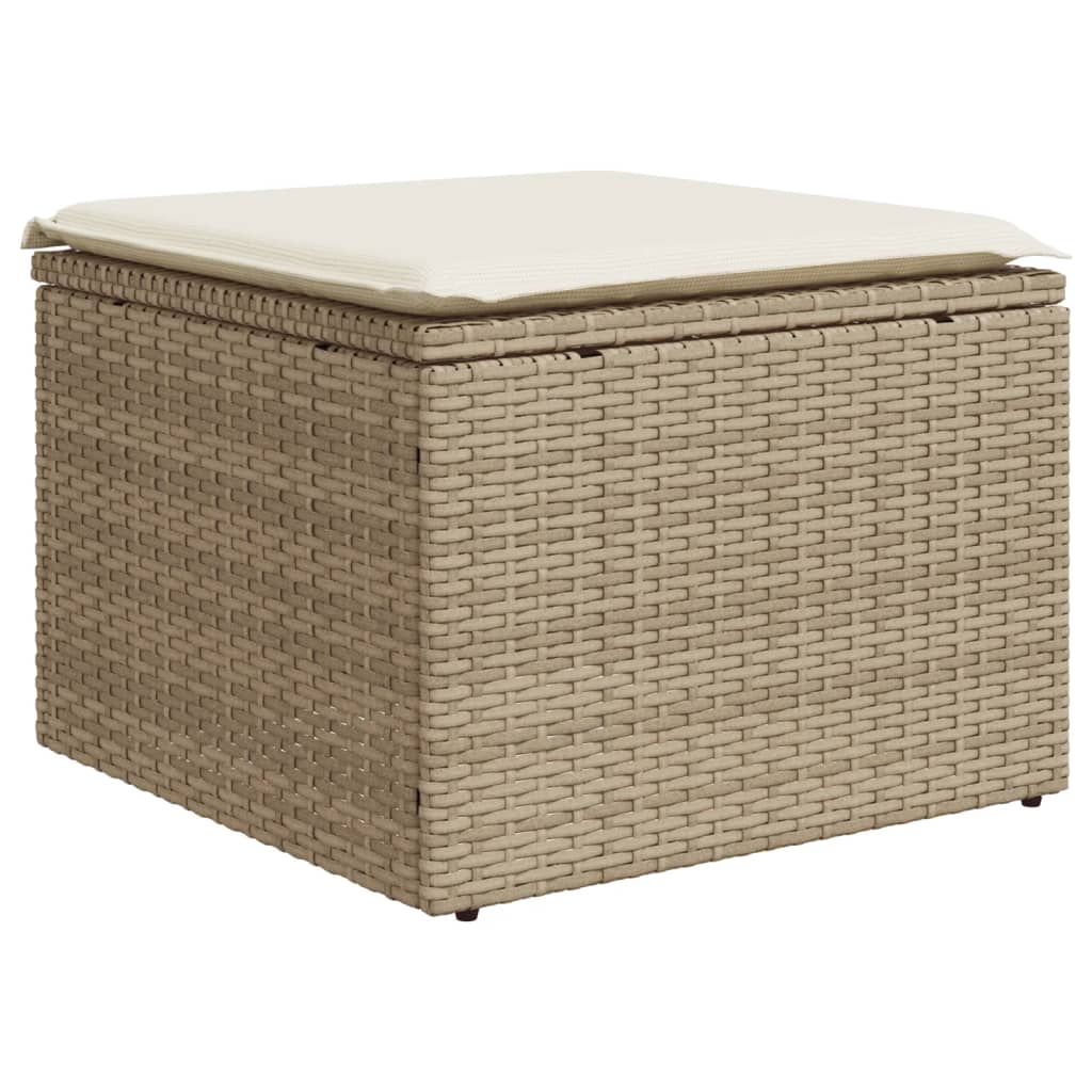 Set Canapele De Grădină Cu Perne, 10 Piese, Bej, Poliratan