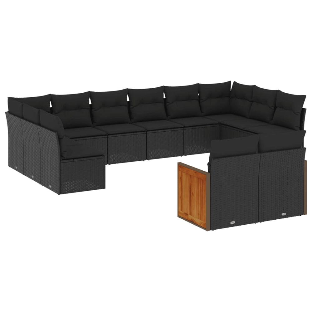 Set Canapele De Grădină Cu Perne, 11 Piese, , Poliratan