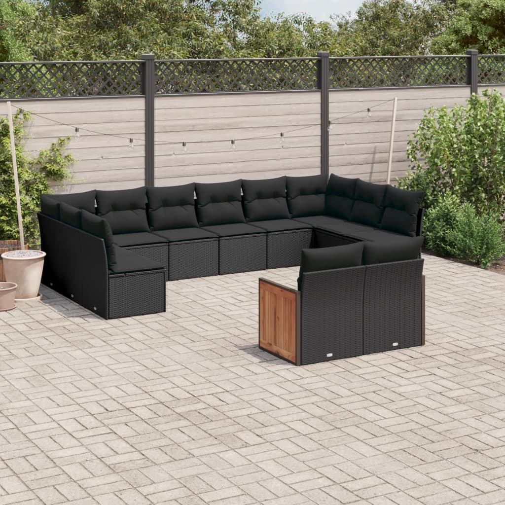 Set Canapele De Grădină Cu Perne, 11 Piese, , Poliratan