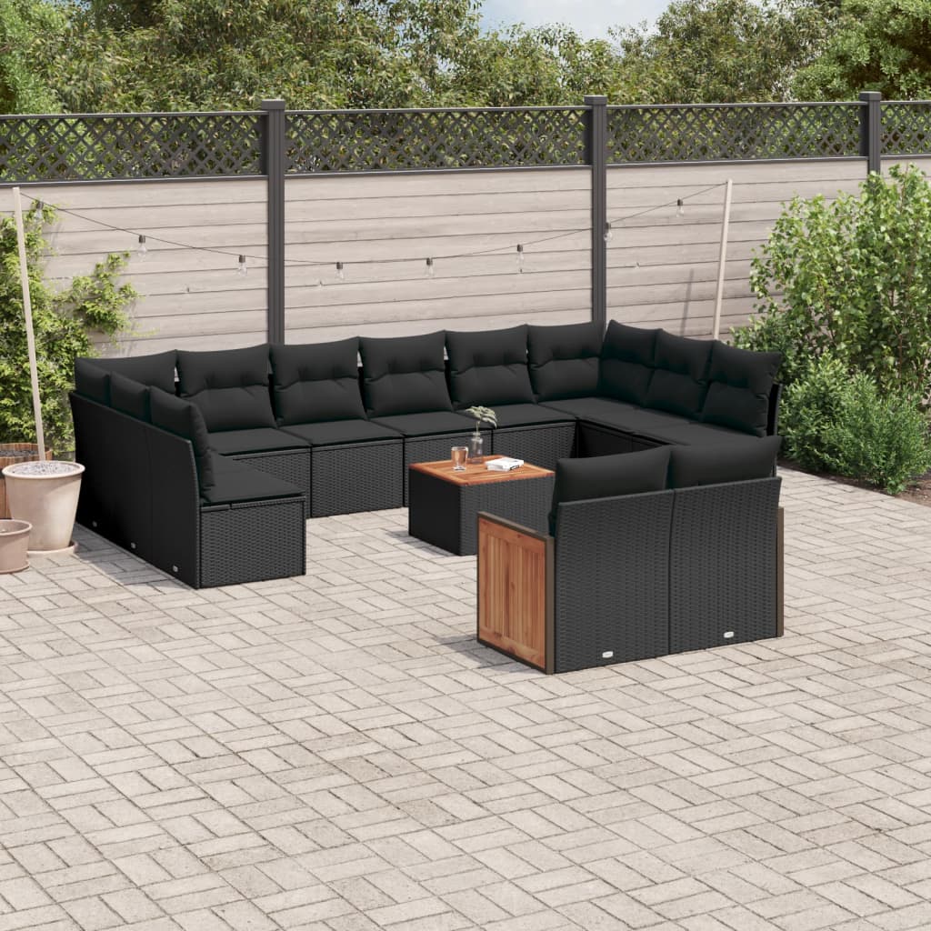 Set Canapele De Grădină Cu Perne, 11 Piese, , Poliratan