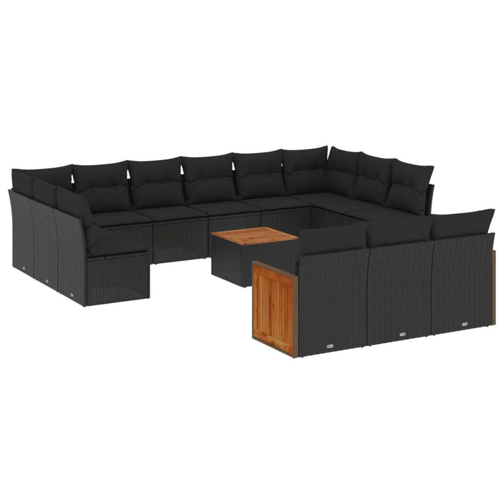 Set Mobilier De Grădină Cu Perne, 14 Piese, , Poliratan