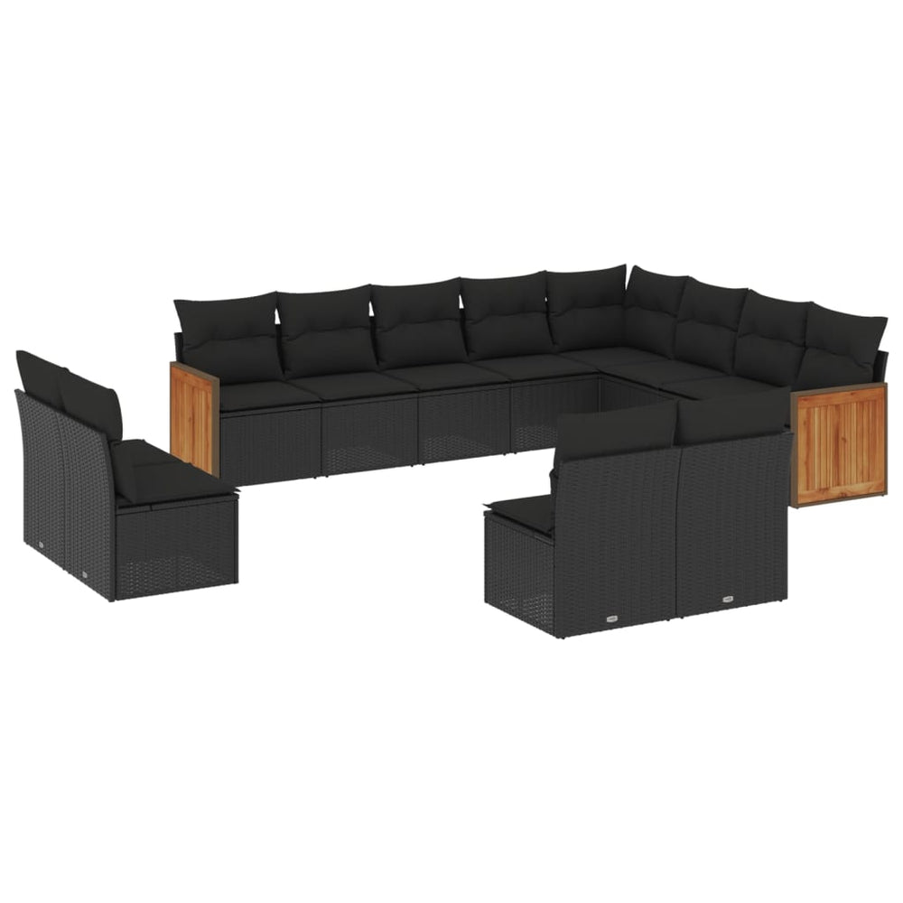 Set Canapele De Grădină, 12 Piese, Cu Perne, , Poliratan