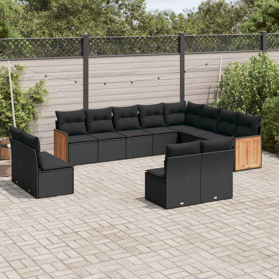 Set Canapele De Grădină, 12 Piese, Cu Perne, , Poliratan