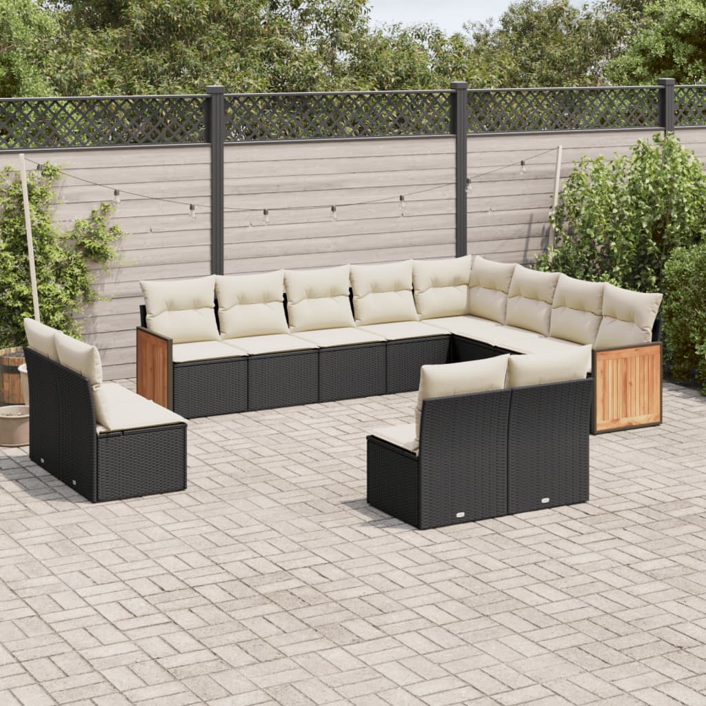 Set Canapele De Grădină, 12 Piese, Cu Perne, , Poliratan