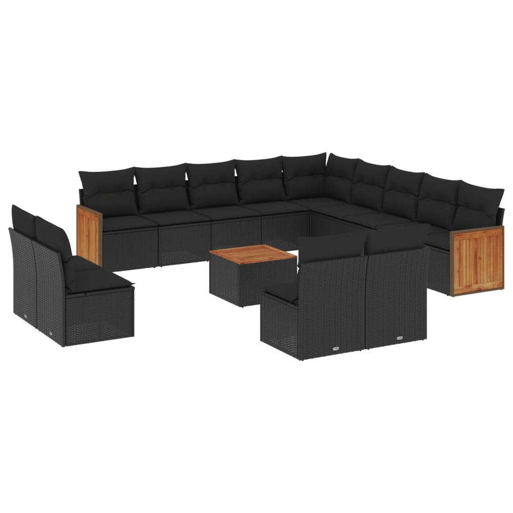 Set Mobilier De Grădină Cu Perne, 14 Piese, , Poliratan