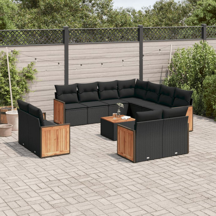 Set Canapele De Grădină Cu Perne, 11 Piese, , Poliratan