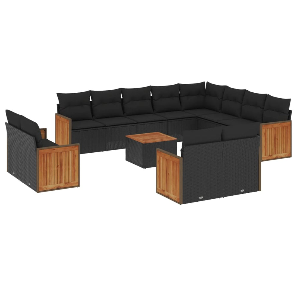 Set Mobilier De Grădină Cu Perne, 13 Piese, , Poliratan
