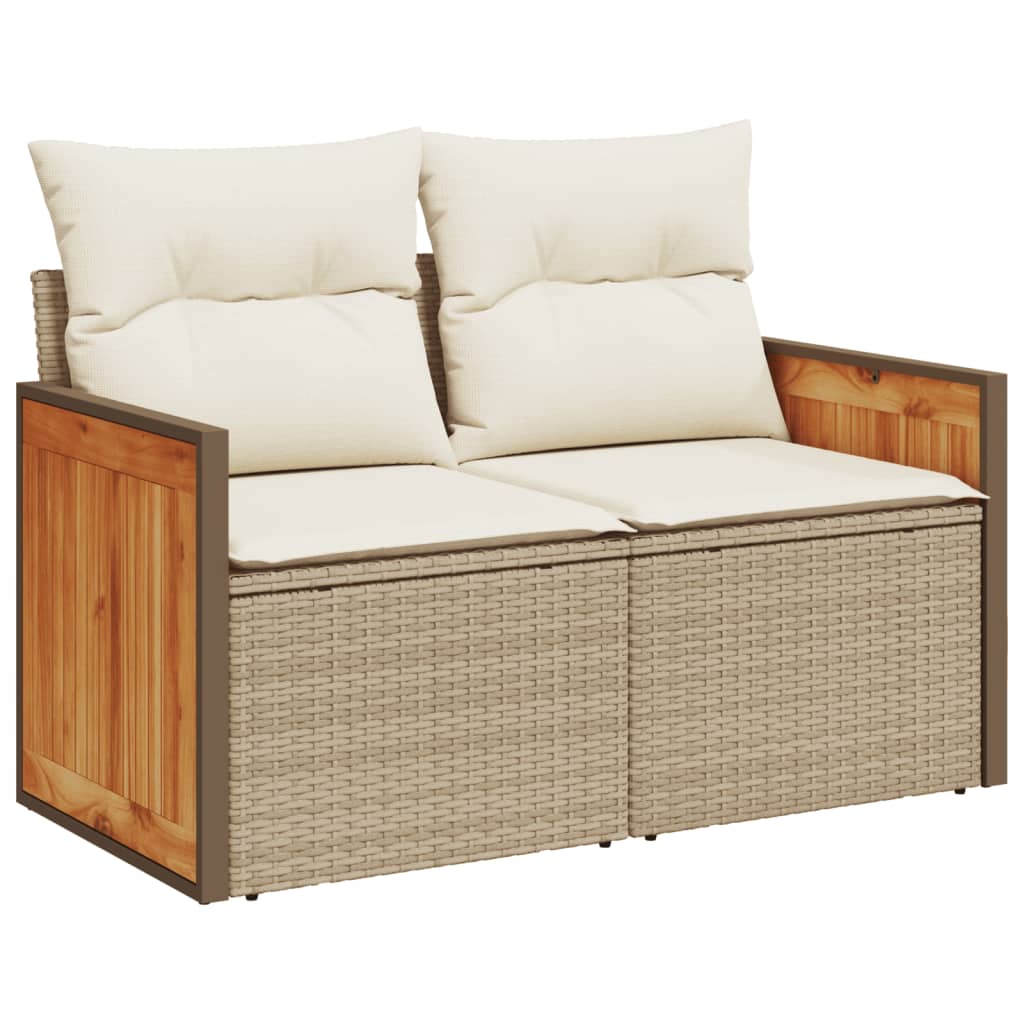 Set Canapele De Grădină, 13 Piese, Cu Perne, Bej, Poliratan