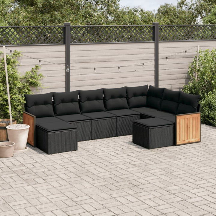 Set Mobilier De Grădină Cu Perne, 10 Piese, , Poliratan