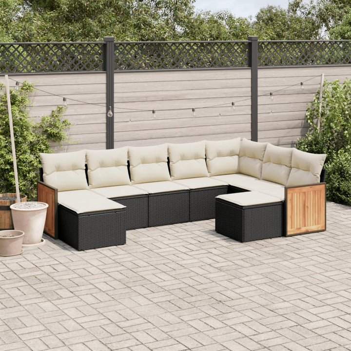 Set Mobilier De Grădină Cu Perne, 10 Piese, , Poliratan