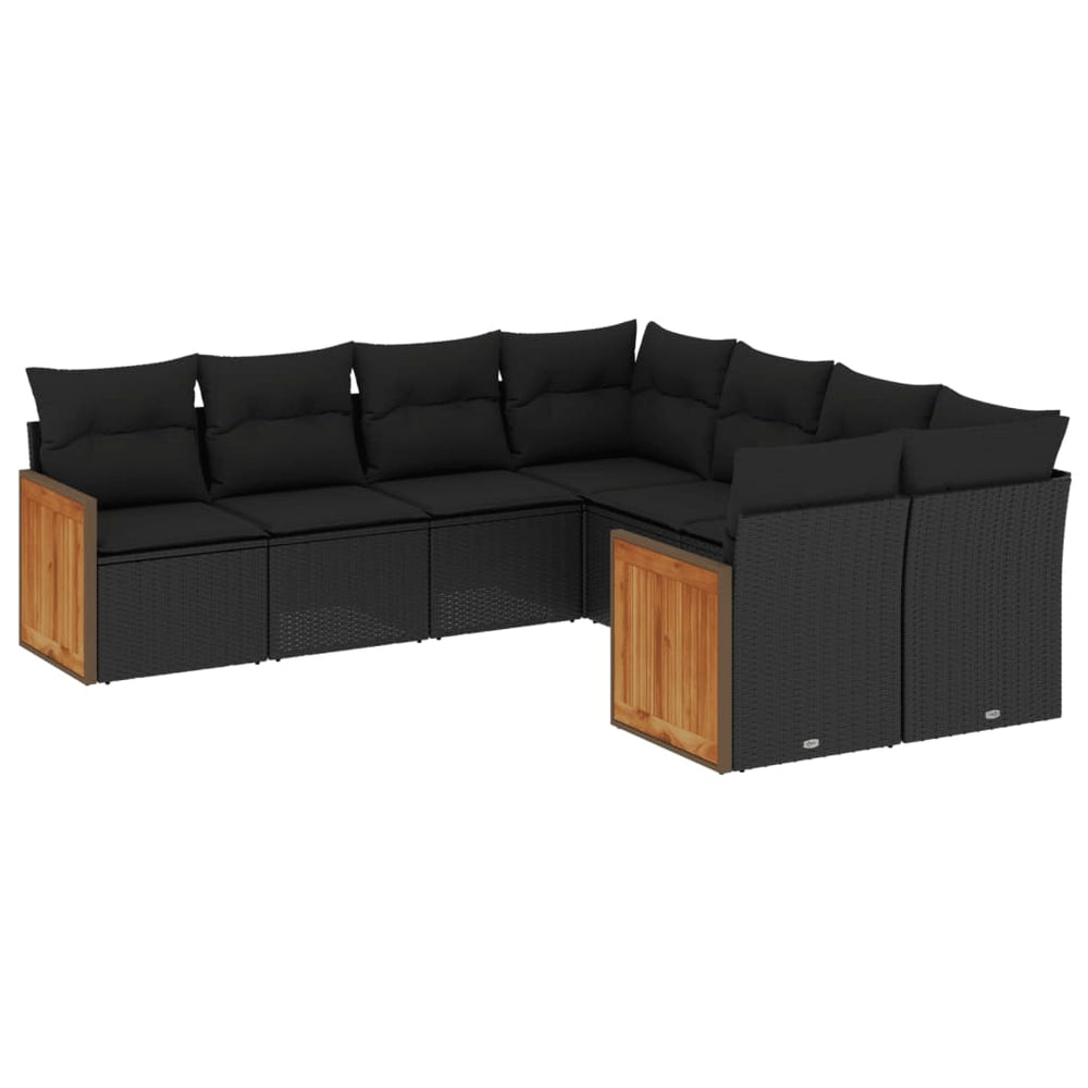 Set Mobilier De Grădină Cu Perne, 8 Piese, , Poliratan