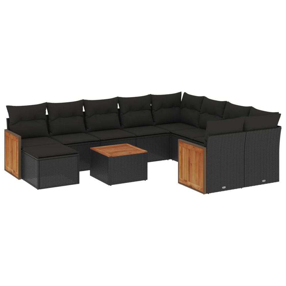 Set Canapele De Grădină Cu Perne, 11 Piese, , Poliratan