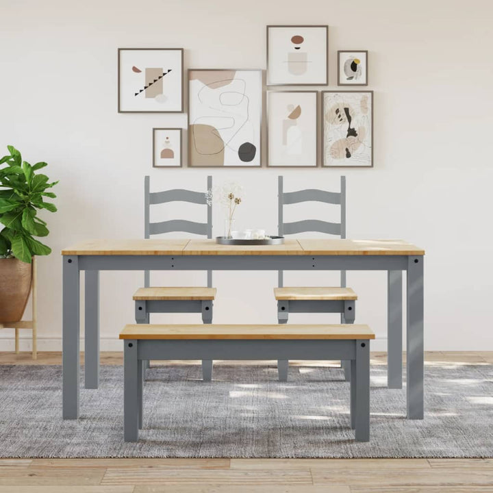 Banchetă De Bucătărie Panama, Gri, 105X30X45 Cm, Lemn Masiv Pin