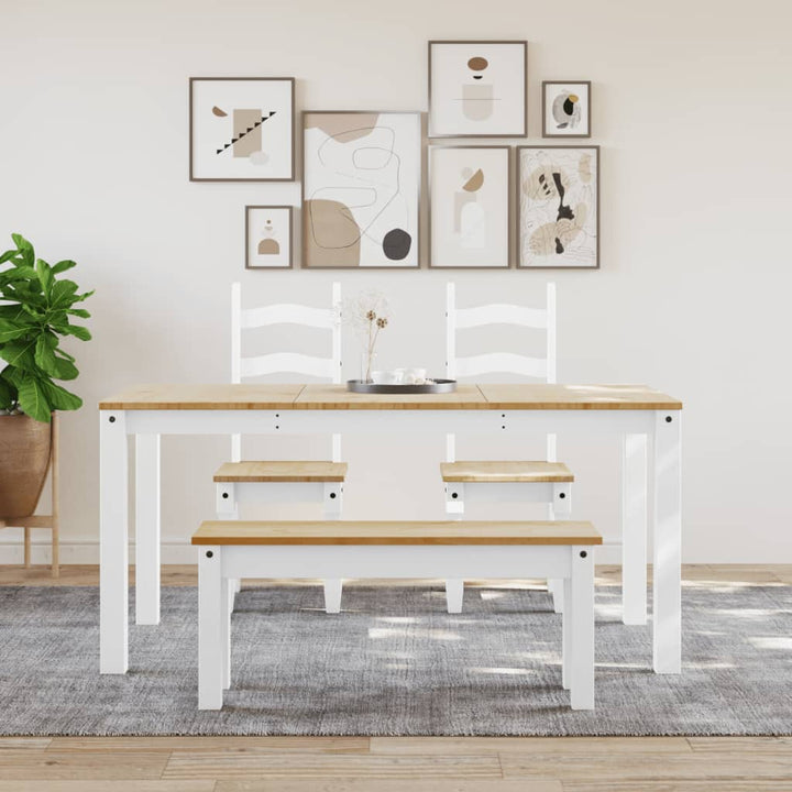 Banchetă De Bucătărie Panama, Alb, 105X30X45 Cm, Lemn Masiv Pin