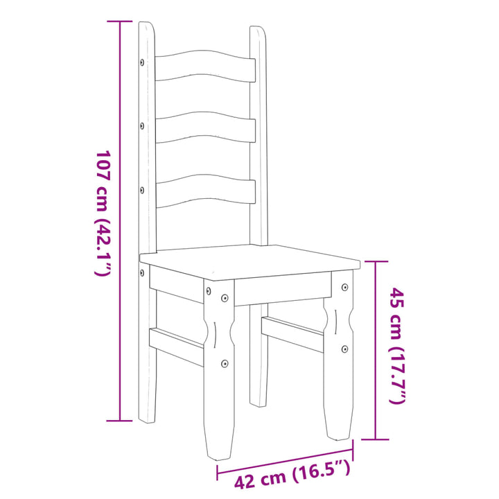 Scaune De Bucătărie Corona 2Buc. Gri 42X47X107Cm Lemn Masiv Pin