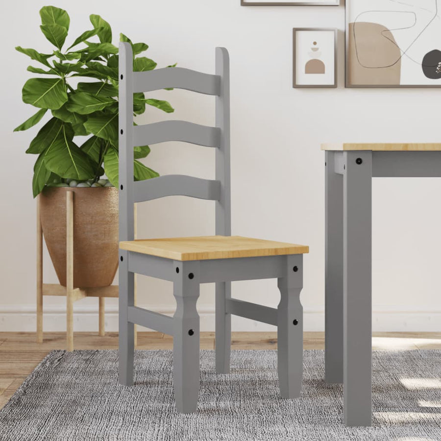 Scaune De Bucătărie Corona 2Buc. Gri 42X47X107Cm Lemn Masiv Pin