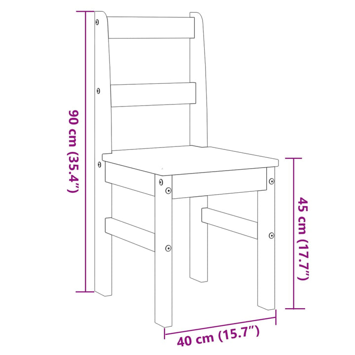 Scaune De Bucătărie Panama 2 Buc. Gri 40X46X90Cm Lemn Masiv Pin