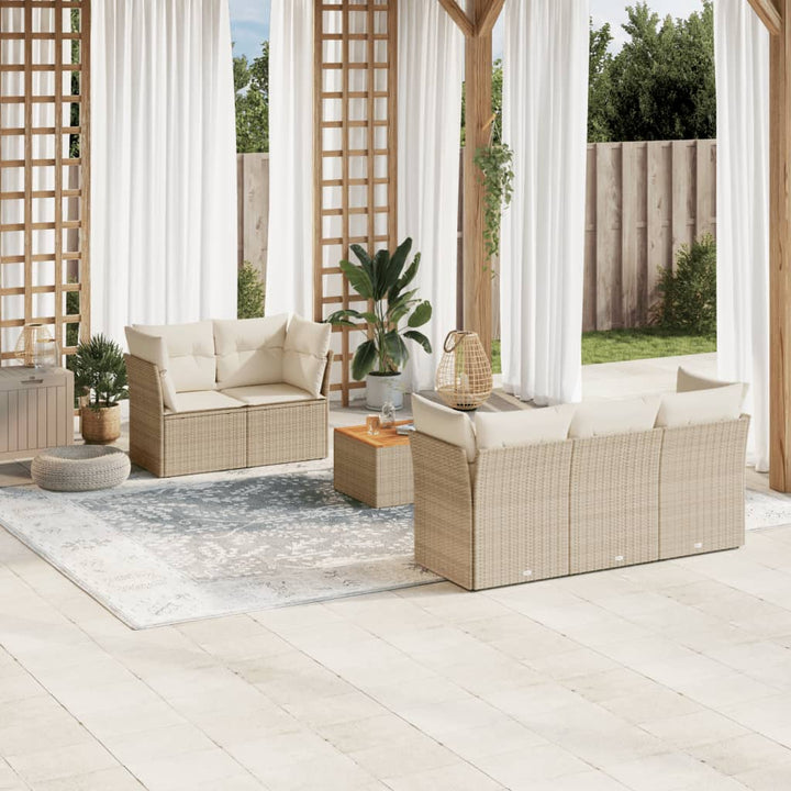 Set Mobilier De Grădină Cu Perne, 6 Piese, Negru, Poliratan