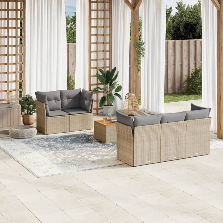 Set Mobilier De Grădină Cu Perne, 6 Piese, Negru, Poliratan