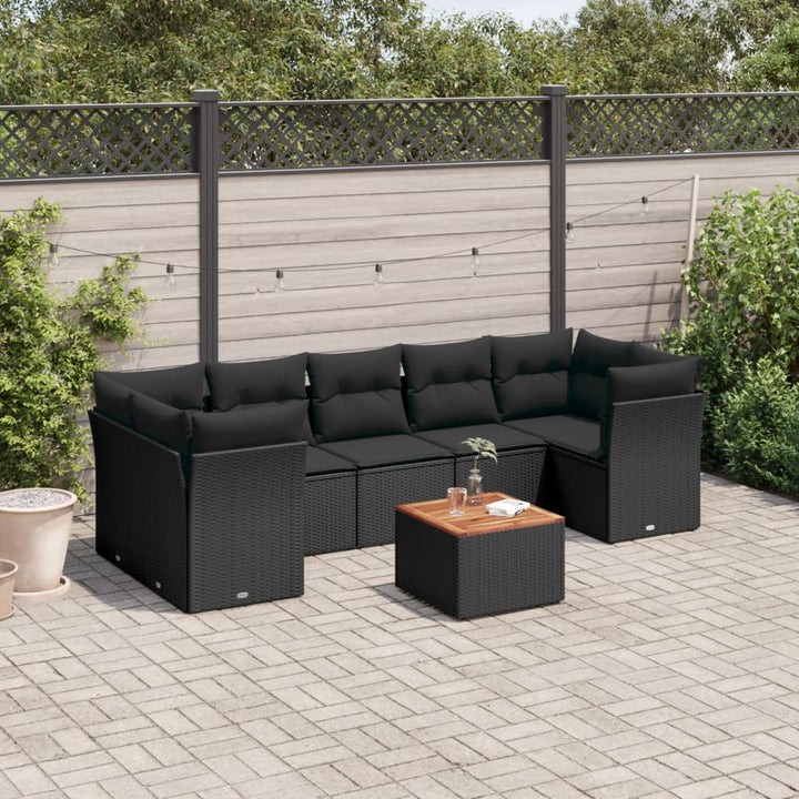 Set Canapele De Grădină Cu Perne, 8 Piese, , Poliratan
