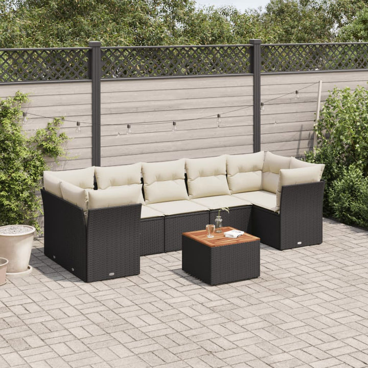 Set Canapele De Grădină Cu Perne, 8 Piese, , Poliratan