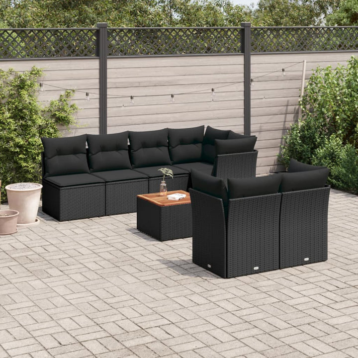 Set Canapele De Grădină Cu Perne, 8 Piese, , Poliratan