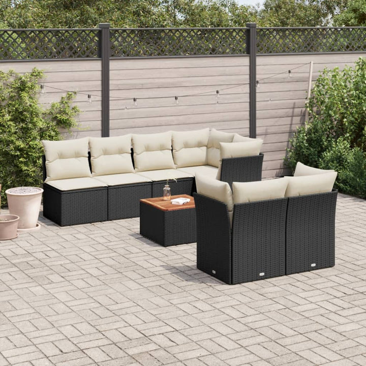 Set Canapele De Grădină Cu Perne, 8 Piese, , Poliratan