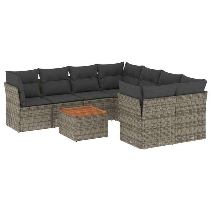 Set Canapele De Grădină, 9 Piese, Cu Perne, , Poliratan