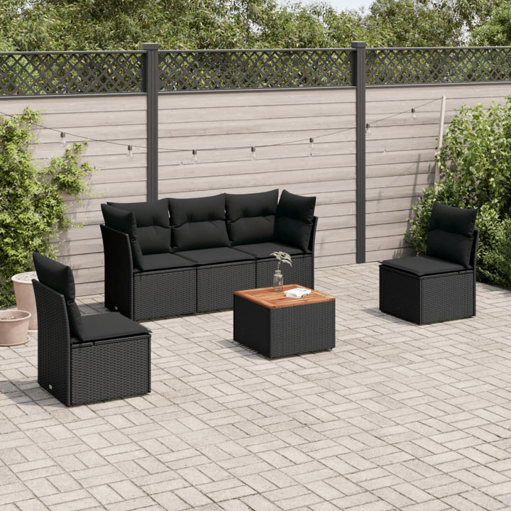 Set Mobilier Grădină Cu Perne, 6 Piese, , Poliratan