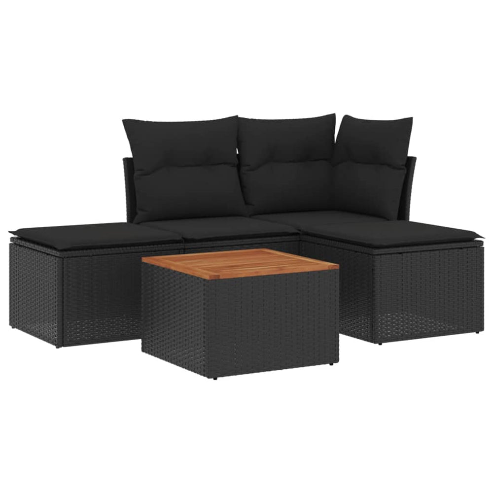 Set Mobilier De Grădină Cu Perne, 5 Piese, , Poliratan