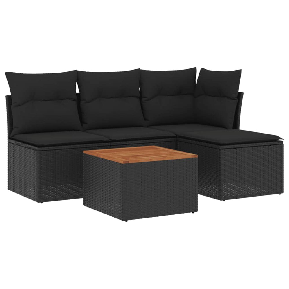Set Mobilier De Grădină Cu Perne, 5 Piese, , Poliratan