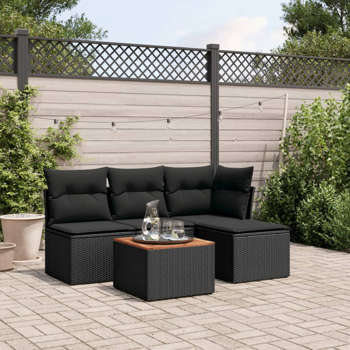 Set Mobilier De Grădină Cu Perne, 5 Piese, , Poliratan