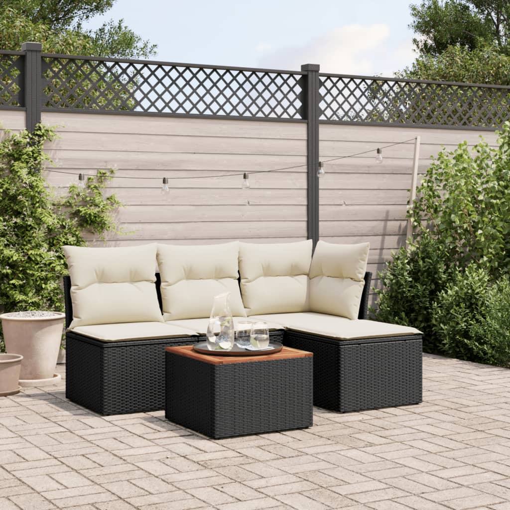 Set Mobilier De Grădină Cu Perne, 5 Piese, , Poliratan