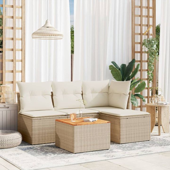 Set Mobilier De Grădină Cu Perne, 5 Piese, , Poliratan